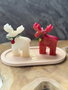 Aberto Design Christmas Candle Set 9 - Set de 3 Velas de Soja en Hormigón Rojo y Blanco